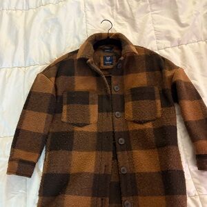 Kids Brown Plaid Jacket
